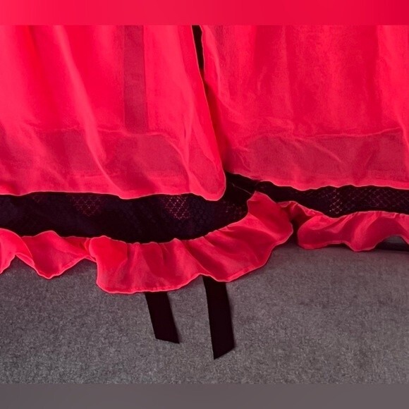 Victoria's Secret Babydoll Robe SZ M Babydoll Pink Melon satin ribbon tie Rare - Picture 10 of 11